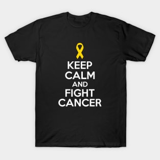 Keep Calm and Fight Cancer - Gold Ribbon T-Shirt